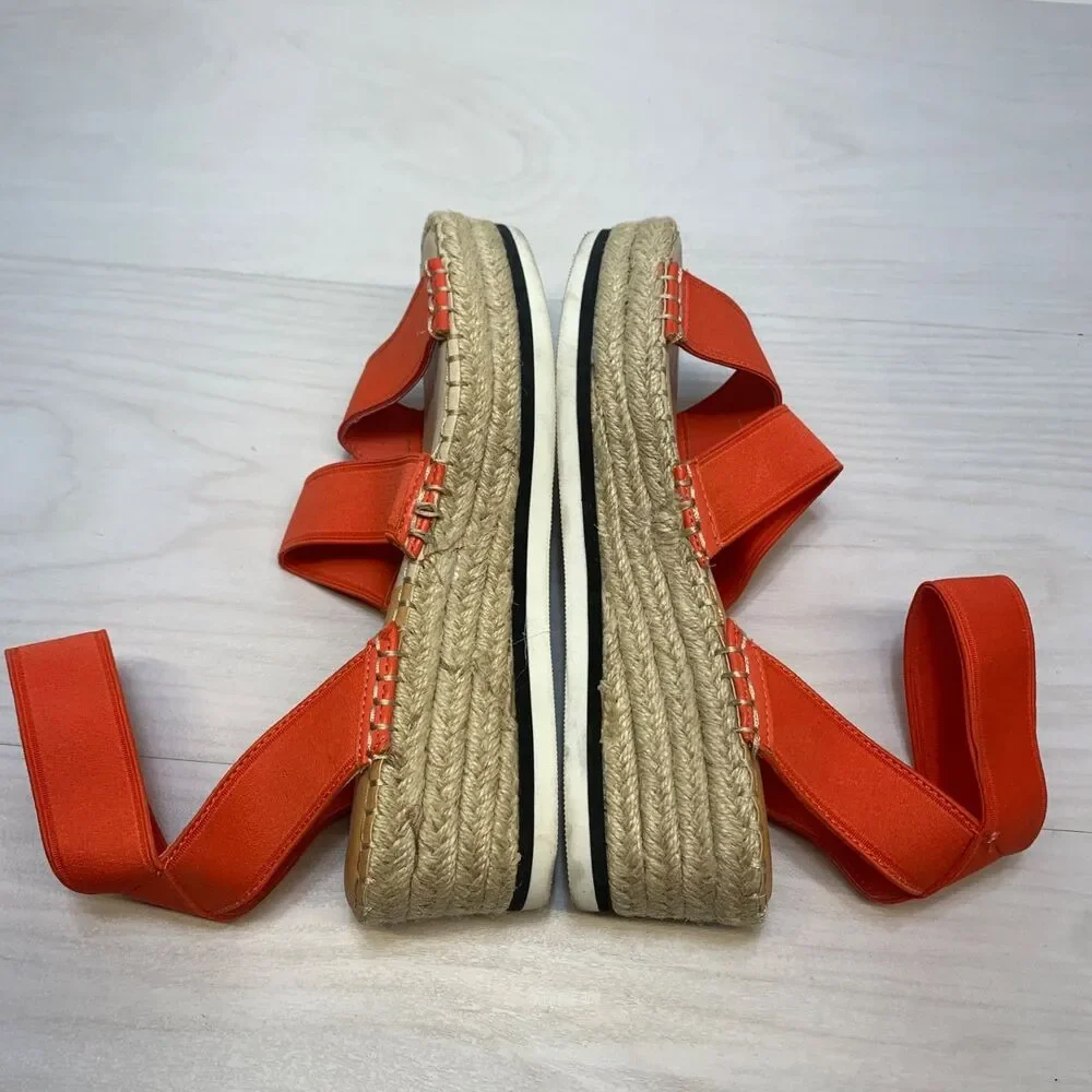 Dolce Vita Women’s Lury Orange Elastic Platform‎ Espadrilles Sandals Size 8.5